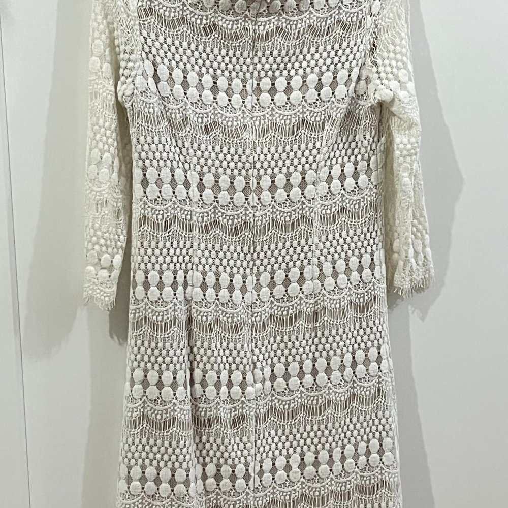 RN Studios by Ronni Nicole White Quarter Sleeve Dress